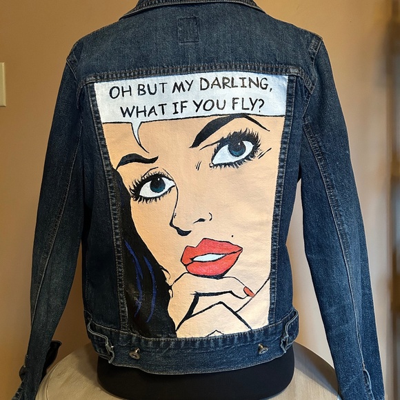 Comic-Book-Style Denim Jacket - Picture 1 of 6